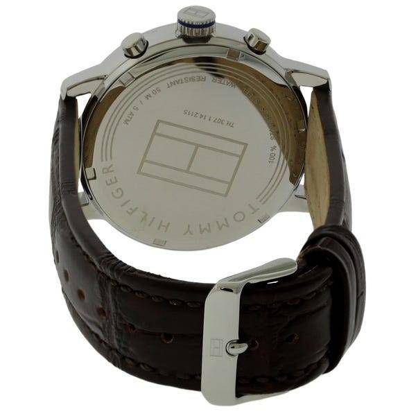  Shop Authentic Tommy Hilfiger Aiden Quartz Black Dial Brown Leather Strap Watch for Men - 1791309 - Luxxuri