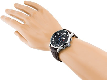  Shop Authentic Tommy Hilfiger Aiden Quartz Black Dial Brown Leather Strap Watch for Men - 1791309 - Luxxuri