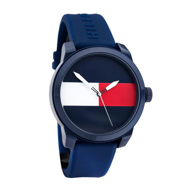  Shop Authentic Tommy Hilfiger Denim Quartz Blue Dial Blue Rubber Strap Watch for Men - 1791322 - Luxxuri