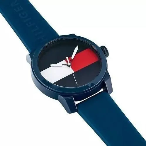  Shop Authentic Tommy Hilfiger Denim Quartz Blue Dial Blue Rubber Strap Watch for Men - 1791322 - Luxxuri
