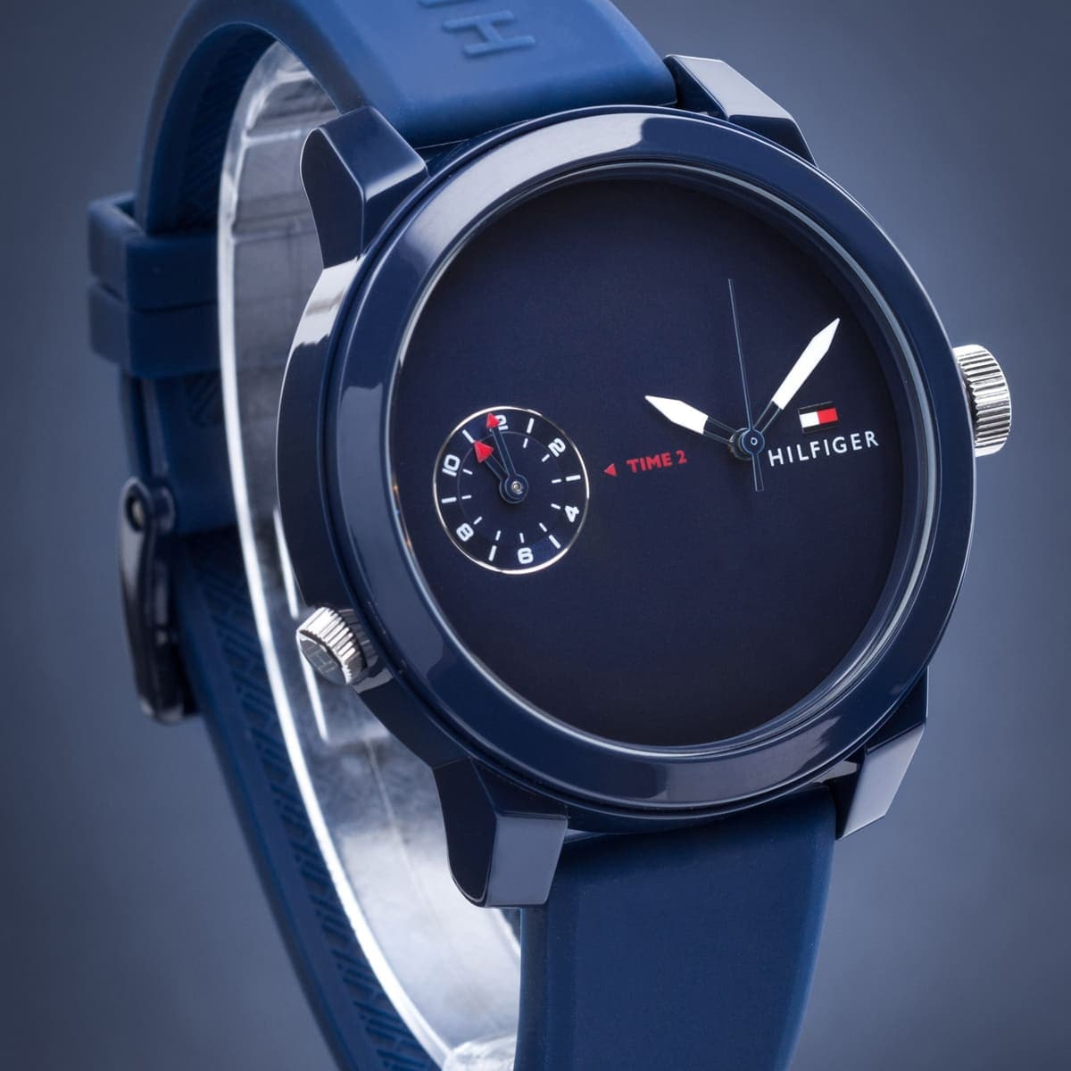  Shop Authentic Tommy Hilfiger Denim Blue Dial Blue Rubber Strap Watch for Men - 1791556 - Luxxuri