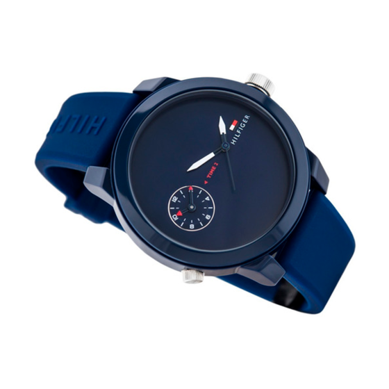  Shop Authentic Tommy Hilfiger Denim Quartz Blue Dial Blue Rubber Strap Watch for Men - 1791325 - Luxxuri