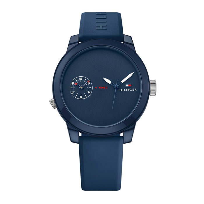  Shop Authentic Tommy Hilfiger Denim Quartz Blue Dial Blue Rubber Strap Watch for Men - 1791325 - Luxxuri