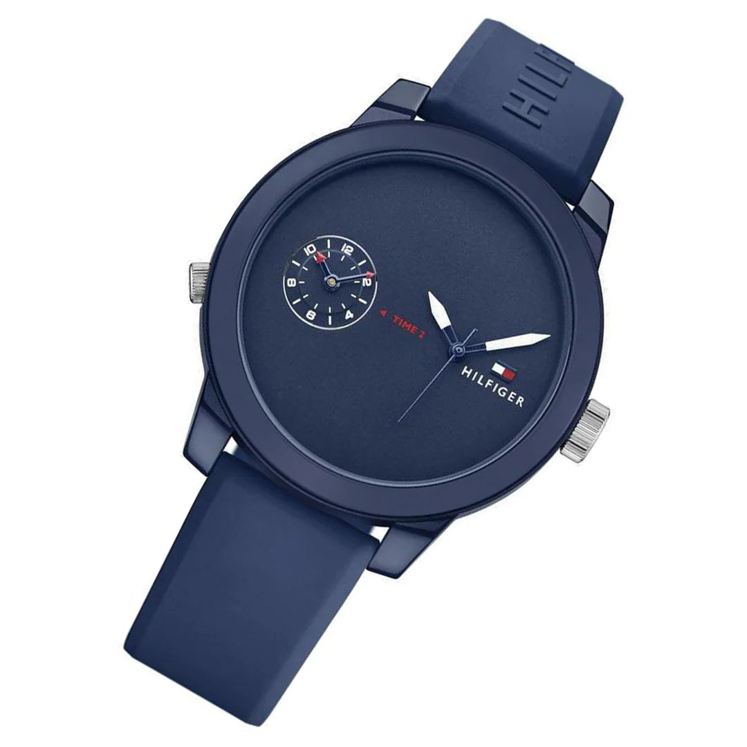  Shop Authentic Tommy Hilfiger Denim Quartz Blue Dial Blue Rubber Strap Watch for Men - 1791325 - Luxxuri