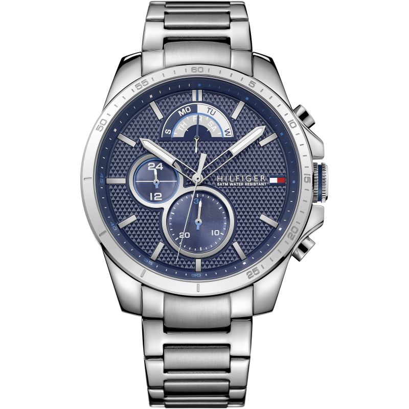  Shop Authentic Tommy Hilfiger Decker Quartz Blue Dial Silver Steel Strap Watch for Men - 1791348 - Luxxuri