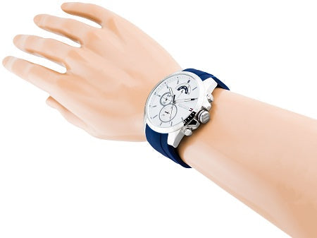  Shop Authentic Tommy Hilfiger Decker Quartz White Dial Blue Rubber Strap Watch for Men - 1791349 - Luxxuri