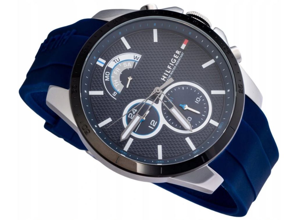  Shop Authentic Tommy Hilfiger Decker Quartz Blue Dial Blue Rubber Strap Watch for Men - 1791350 - Luxxuri