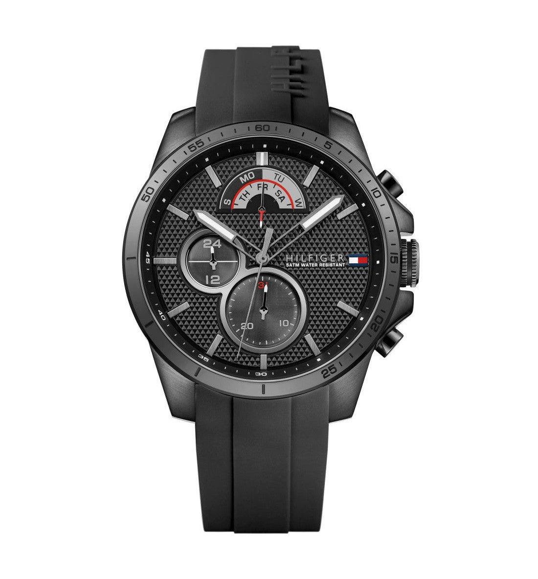  Shop Authentic Tommy Hilfiger Decker Black Dial Black Rubber Strap Watch for Men - 1791352 - Luxxuri