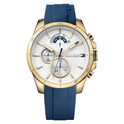  Shop Authentic Tommy Hilfiger Decker White Dial Blue Rubber Strap Watch for Men - 1791353 - Luxxuri