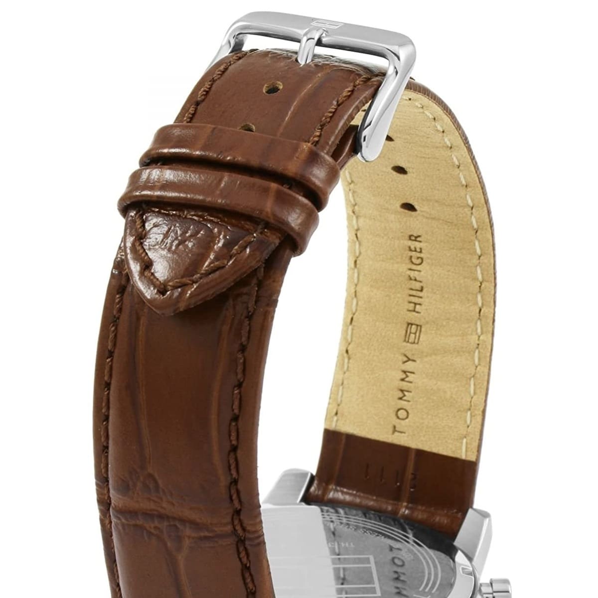  Shop Authentic Tommy Hilfiger Kane Chronograph White Dial Brown Leather Strap Watch for Men - 1791400 - Luxxuri
