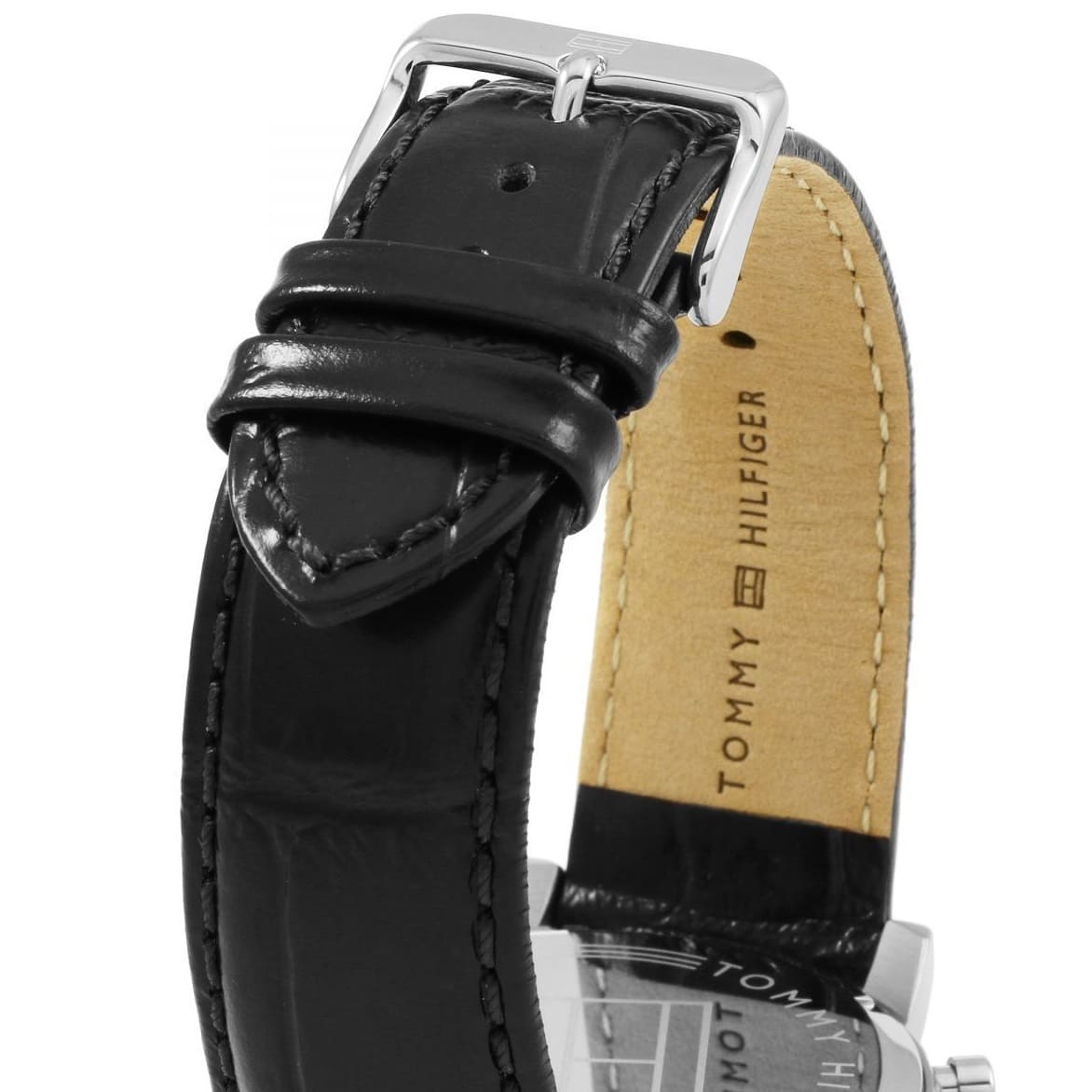  Shop Authentic Tommy Hilfiger Kane Quartz Black Dial Black Leather Strap Watch for Men - 1791401 - Luxxuri