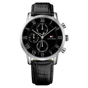  Shop Authentic Tommy Hilfiger Kane Quartz Black Dial Black Leather Strap Watch for Men - 1791401 - Luxxuri