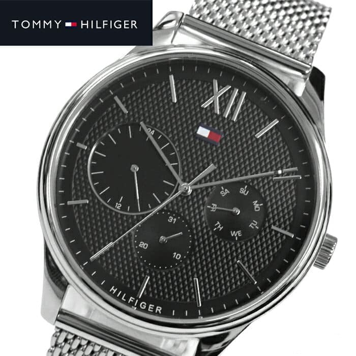 Shop Authentic Tommy Hilfiger Damon Quartz Chronograph Black Dial Silver Mesh Bracelet Watch for Men - 1791415 - Luxxuri