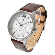  Shop Authentic Tommy Hilfiger Damon Quartz White Dial Brown Leather Strap Watch for Men - 1791418 - Luxxuri