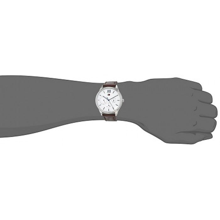  Shop Authentic Tommy Hilfiger Damon Quartz White Dial Brown Leather Strap Watch for Men - 1791418 - Luxxuri