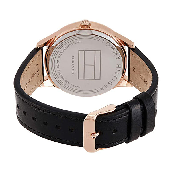 Shop Authentic Tommy Hilfiger Damon Quartz Black Dial Black Leather Strap Watch for Men - 1791419 - Luxxuri