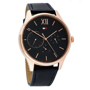  Shop Authentic Tommy Hilfiger Damon Quartz Black Dial Black Leather Strap Watch for Men - 1791419 - Luxxuri