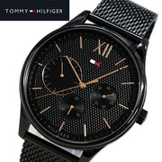  Shop Authentic Tommy Hilfiger Damon Quartz Black Dial Black Mesh Bracelet Watch for Men - 1791420 - Luxxuri