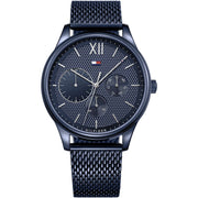  Shop Authentic Tommy Hilfiger Damon Quartz Blue Dial Blue Mesh Bracelet Watch for Men - 1791421 - Luxxuri