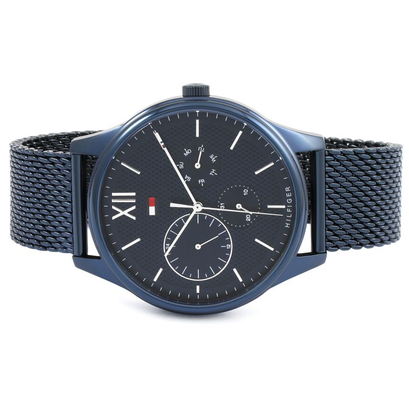  Shop Authentic Tommy Hilfiger Damon Quartz Blue Dial Blue Mesh Bracelet Watch for Men - 1791421 - Luxxuri