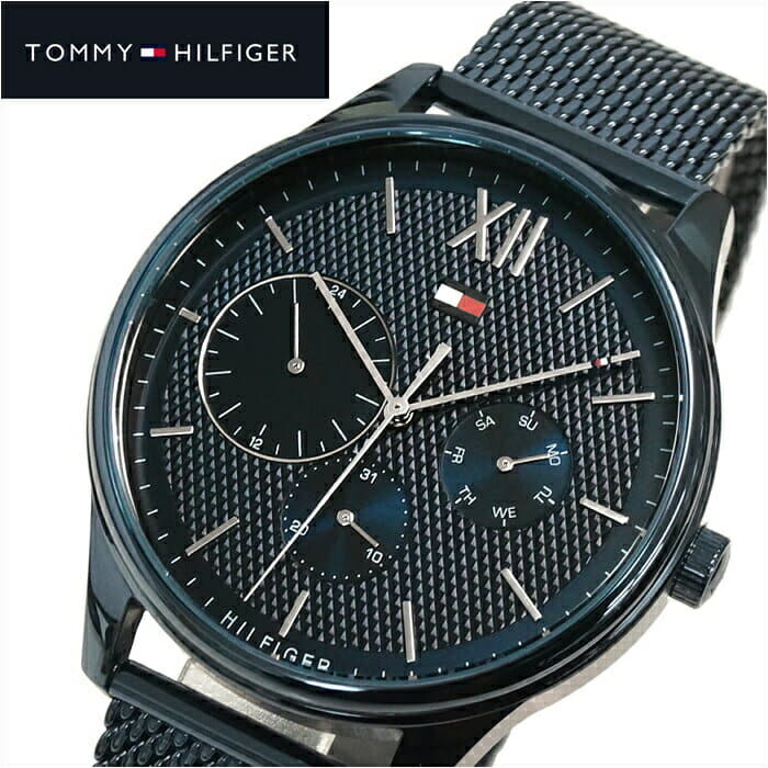  Shop Authentic Tommy Hilfiger Damon Quartz Blue Dial Blue Mesh Bracelet Watch for Men - 1791421 - Luxxuri