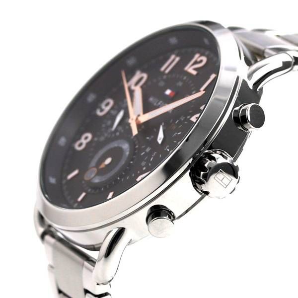  Shop Authentic Tommy Hilfiger Briggs Chronograph Black Dial Silver Steel Strap Watch for Men - 1791422 - Luxxuri