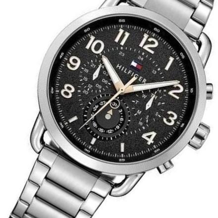  Shop Authentic Tommy Hilfiger Briggs Chronograph Black Dial Silver Steel Strap Watch for Men - 1791422 - Luxxuri