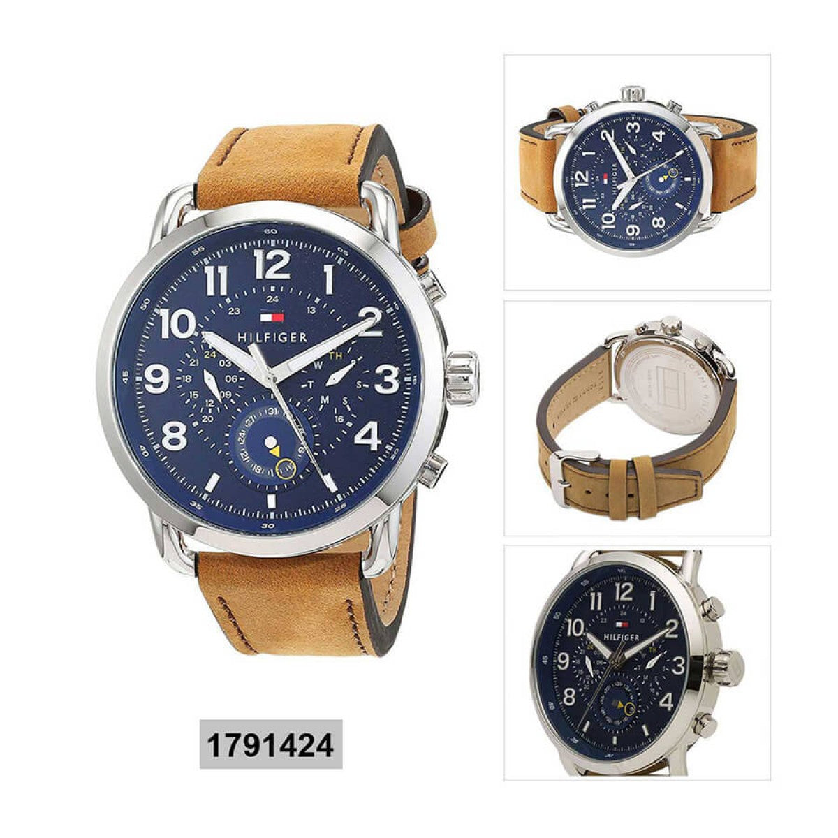  Shop Authentic Tommy Hilfiger Briggs Chronograph Blue Dial Brown Leather Strap Watch for Men - 1791424 - Luxxuri