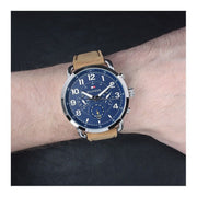  Shop Authentic Tommy Hilfiger Briggs Chronograph Blue Dial Brown Leather Strap Watch for Men - 1791424 - Luxxuri