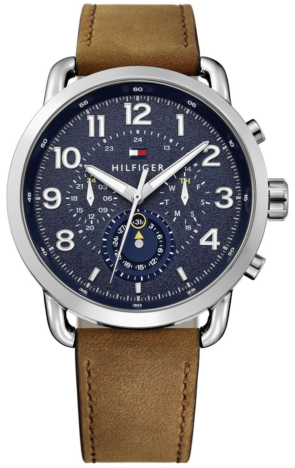  Shop Authentic Tommy Hilfiger Briggs Chronograph Blue Dial Brown Leather Strap Watch for Men - 1791424 - Luxxuri