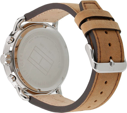  Shop Authentic Tommy Hilfiger Briggs Chronograph Blue Dial Brown Leather Strap Watch for Men - 1791424 - Luxxuri