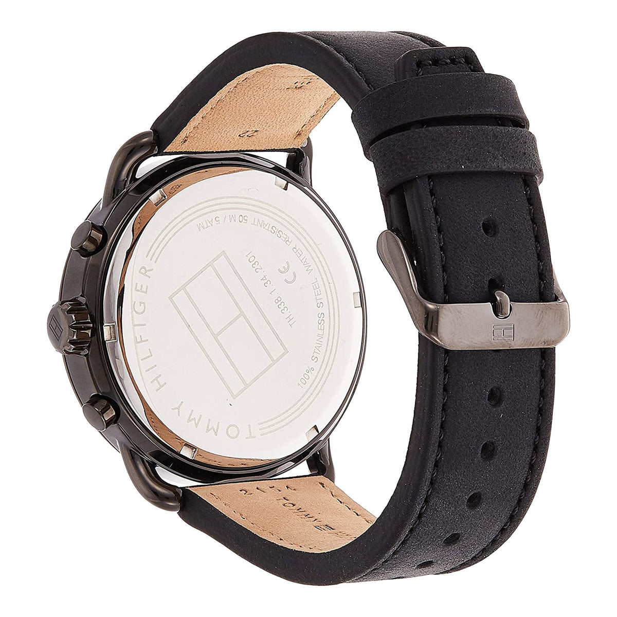  Shop Authentic Tommy Hilfiger Briggs Black Dial Black Leather Strap Watch for Men - 1791426 - Luxxuri