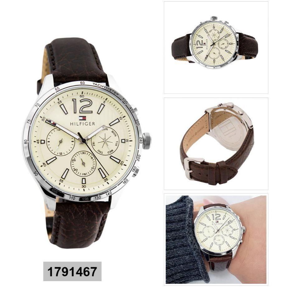  Shop Authentic Tommy Hilfiger Gavin Chronograph White Dial Brown Leather Strap Watch for Men - 1791467 - Luxxuri