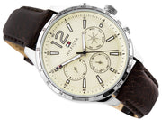  Shop Authentic Tommy Hilfiger Gavin Chronograph White Dial Brown Leather Strap Watch for Men - 1791467 - Luxxuri