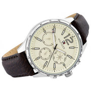  Shop Authentic Tommy Hilfiger Gavin Chronograph White Dial Brown Leather Strap Watch for Men - 1791467 - Luxxuri
