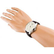  Shop Authentic Tommy Hilfiger Gavin Chronograph White Dial Brown Leather Strap Watch for Men - 1791467 - Luxxuri