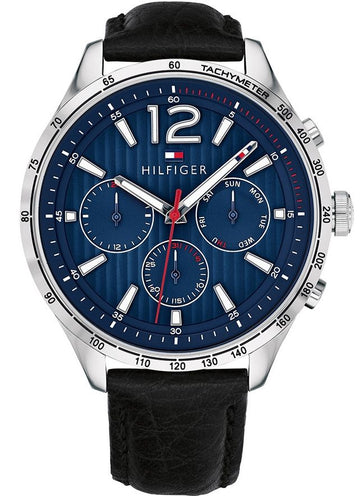  Shop Authentic Tommy Hilfiger Gavin Blue Dial Blue Leather Strap Watch for Men - 1791468 - Luxxuri