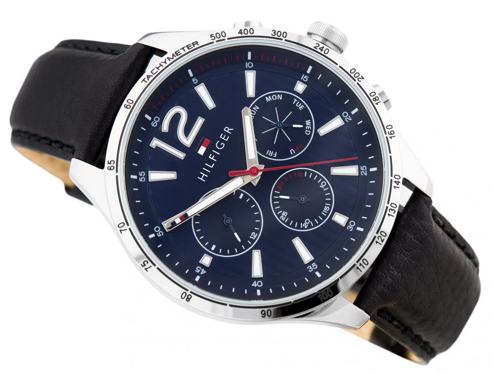  Shop Authentic Tommy Hilfiger Gavin Blue Dial Blue Leather Strap Watch for Men - 1791468 - Luxxuri