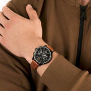  Shop Authentic Tommy Hilfiger Gavin Chronograph Quartz Black Dial Brown Leather Strap Watch for Men - 1791470 - Luxxuri