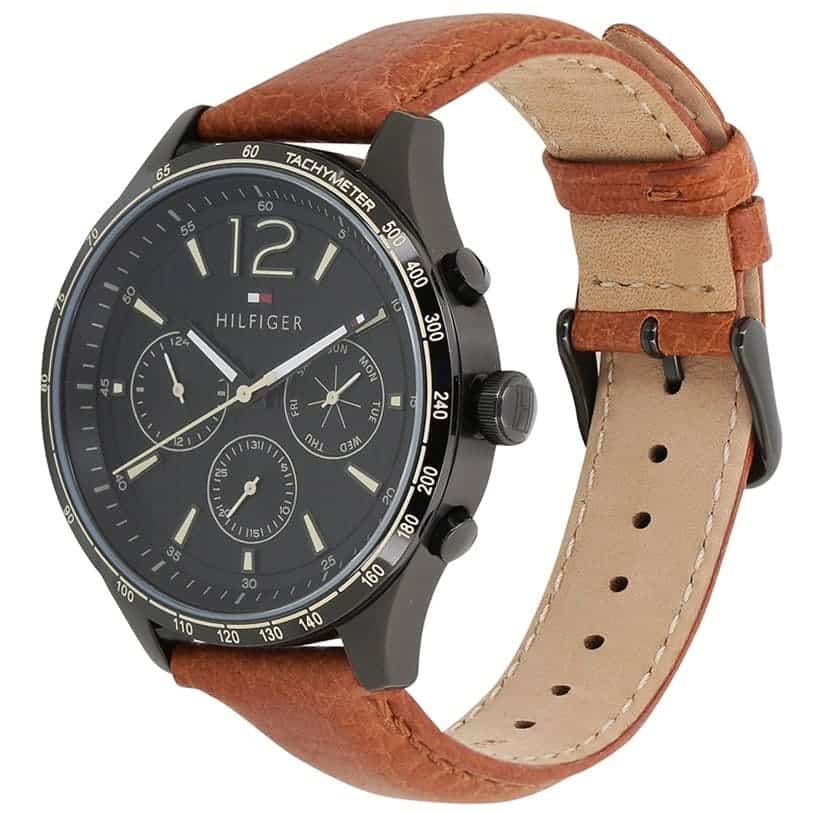  Shop Authentic Tommy Hilfiger Gavin Chronograph Quartz Black Dial Brown Leather Strap Watch for Men - 1791470 - Luxxuri