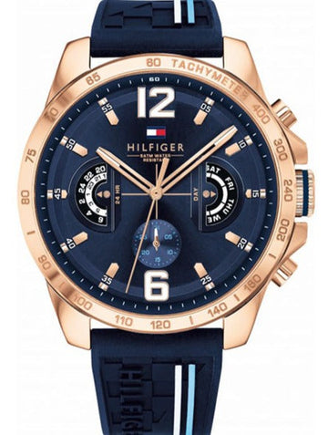  Shop Authentic Tommy Hilfiger Decker Multifunction Blue Dial Blue Rubber Strap Watch for Men - 1791474 - Luxxuri