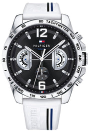  Shop Authentic Tommy Hilfiger Multifunction Black Dial White Rubber Strap Watch for Men - 1791475 - Luxxuri