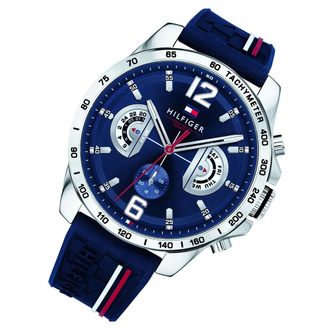  Shop Authentic Tommy Hilfiger Decker Blue Dial Blue Rubber Strap Watch for Men - 1791476 - Luxxuri