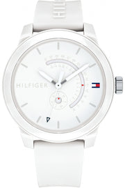  Shop Authentic Tommy Hilfiger Denim Analog White Dial White Rubber Strap Watch for Men - 1791481 - Luxxuri