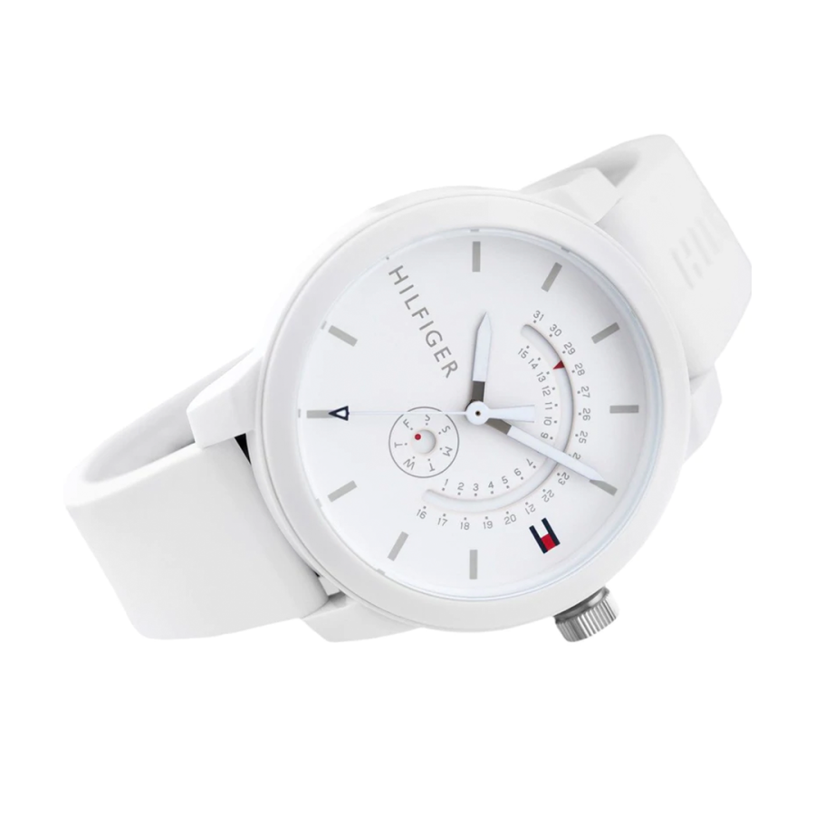  Shop Authentic Tommy Hilfiger Denim Analog White Dial White Rubber Strap Watch for Men - 1791481 - Luxxuri