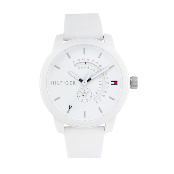  Shop Authentic Tommy Hilfiger Denim Analog White Dial White Rubber Strap Watch for Men - 1791481 - Luxxuri