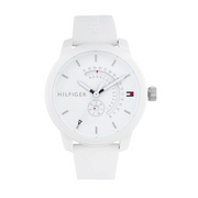  Shop Authentic Tommy Hilfiger Denim Analog White Dial White Rubber Strap Watch for Men - 1791481 - Luxxuri
