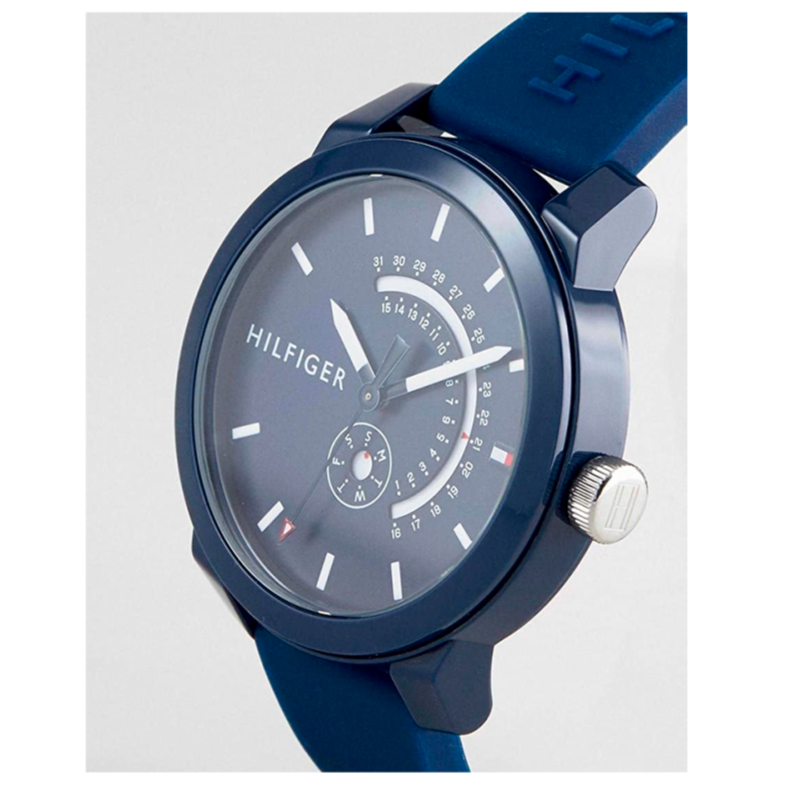  Shop Authentic Tommy Hilfiger Denim Quartz Blue Dial Blue Rubber Strap Watch for Men - 1791482 - Luxxuri