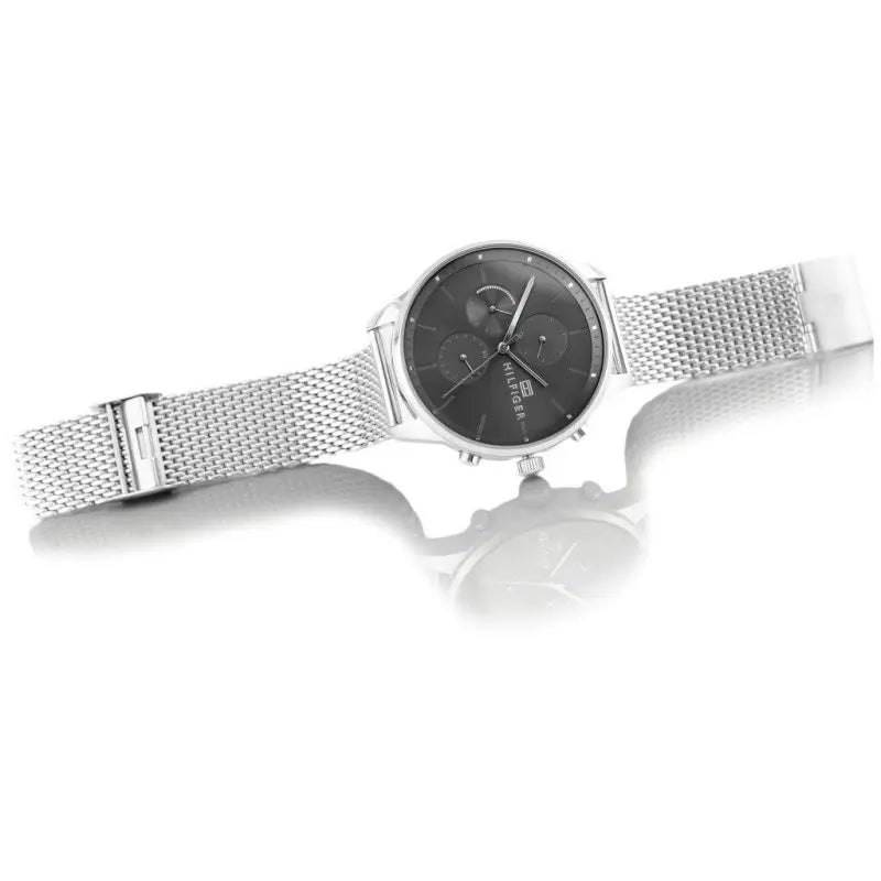  Shop Authentic Tommy Hilfiger Chase Quartz Grey Dial Silver Mesh Bracelet Watch For Men - 1791484 - Luxxuri