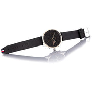  Shop Authentic Tommy Hilfiger Chase Chronograph Quartz Grey Dial Black Leather Strap Watch For Men - 1791488 - Luxxuri